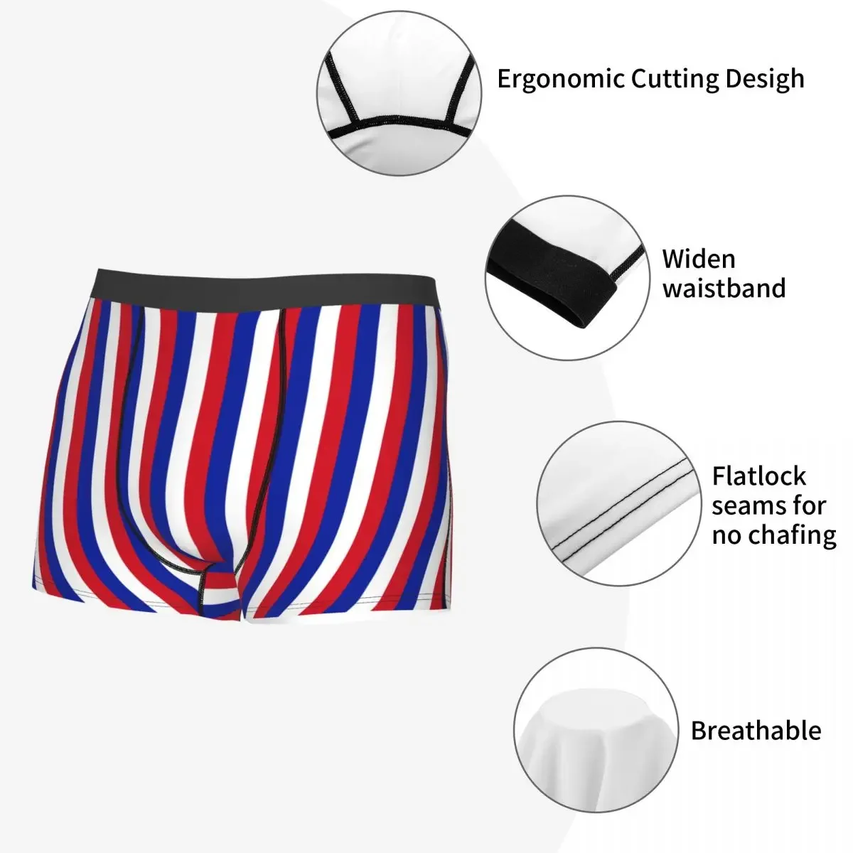 Calzoncillos tipo bóxer con bandera de Francia para hombre, ropa interior orgullosa francesa con estampado 3D, calzoncillos elásticos