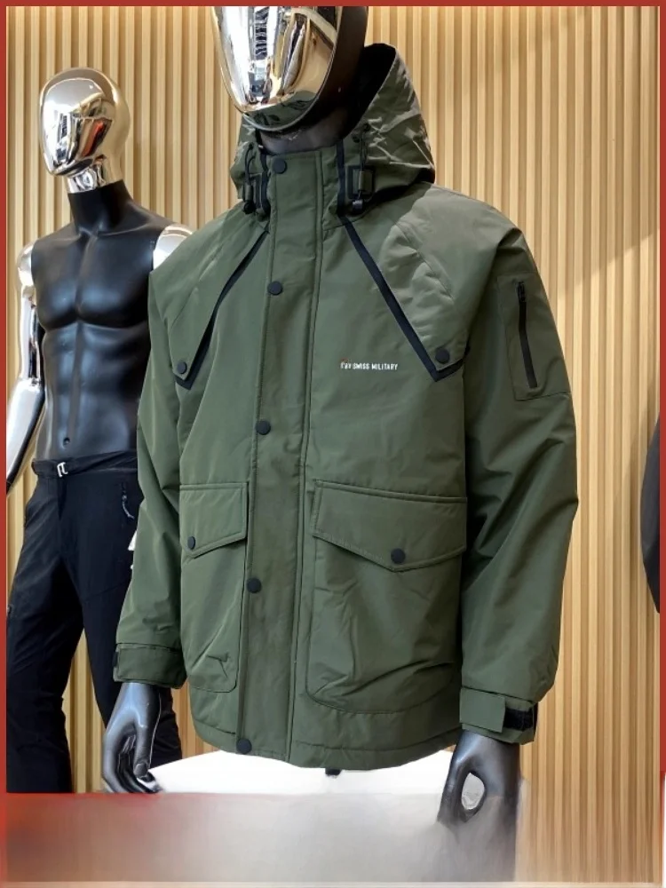 

Высококачественное уличное мужское хлопковое пальто с капюшоном в скандинавском стиле, стеганое водостойкое ветрозащитное теплое длинное пальто из полиэфирного волокна на подкладке