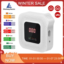 HD8200 가스 감지기, 2 in 1 일산화탄소 감지기, 천연 가스 가연성 가스 감지기, 음성 알람, CH4 LPG CO, 가정 주방용