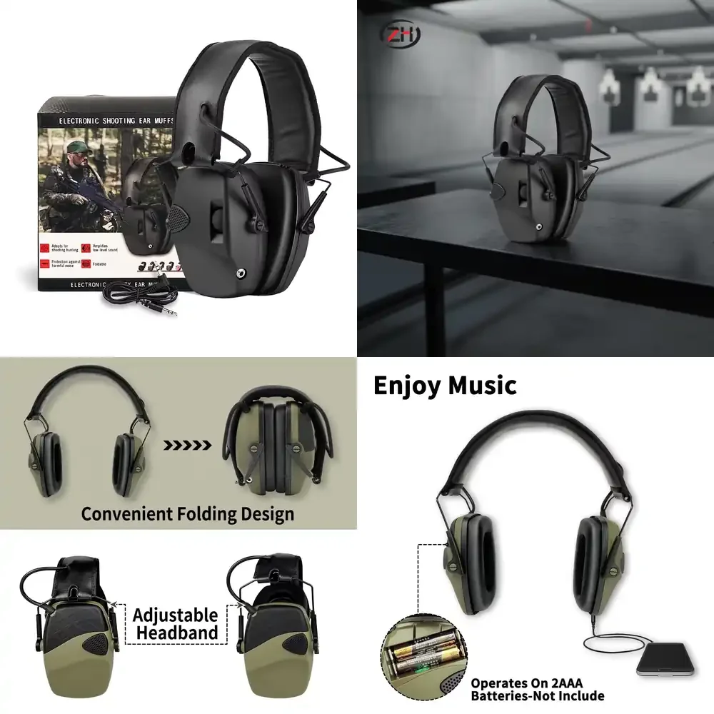 Tactical Electronic Hearing Protection Earmuffs for Shooting Noise Reduction Headphones
