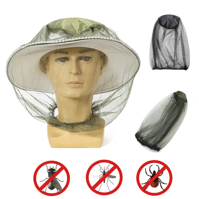 Outdoor Mosquito Head Mesh Nets, Gardening Hat Insect-Proof Hat For Hiking Camping Fishing Outdoor Mosquito Head Mesh Nets