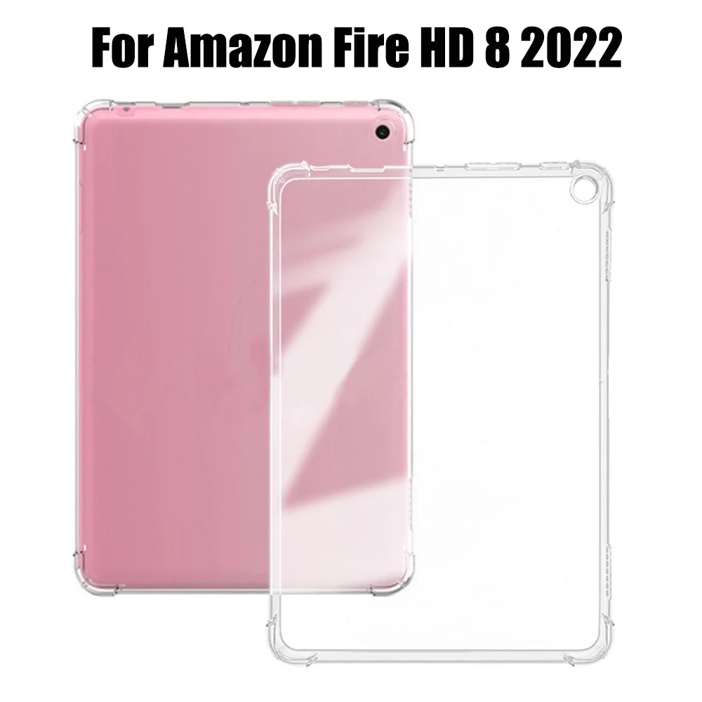 For Amazon Fire HD 8 2022 Case Soft Transparent TPU Shell Capa Coque for Amazon HD 8 2022 8.0 inch Tablet Protective Cover