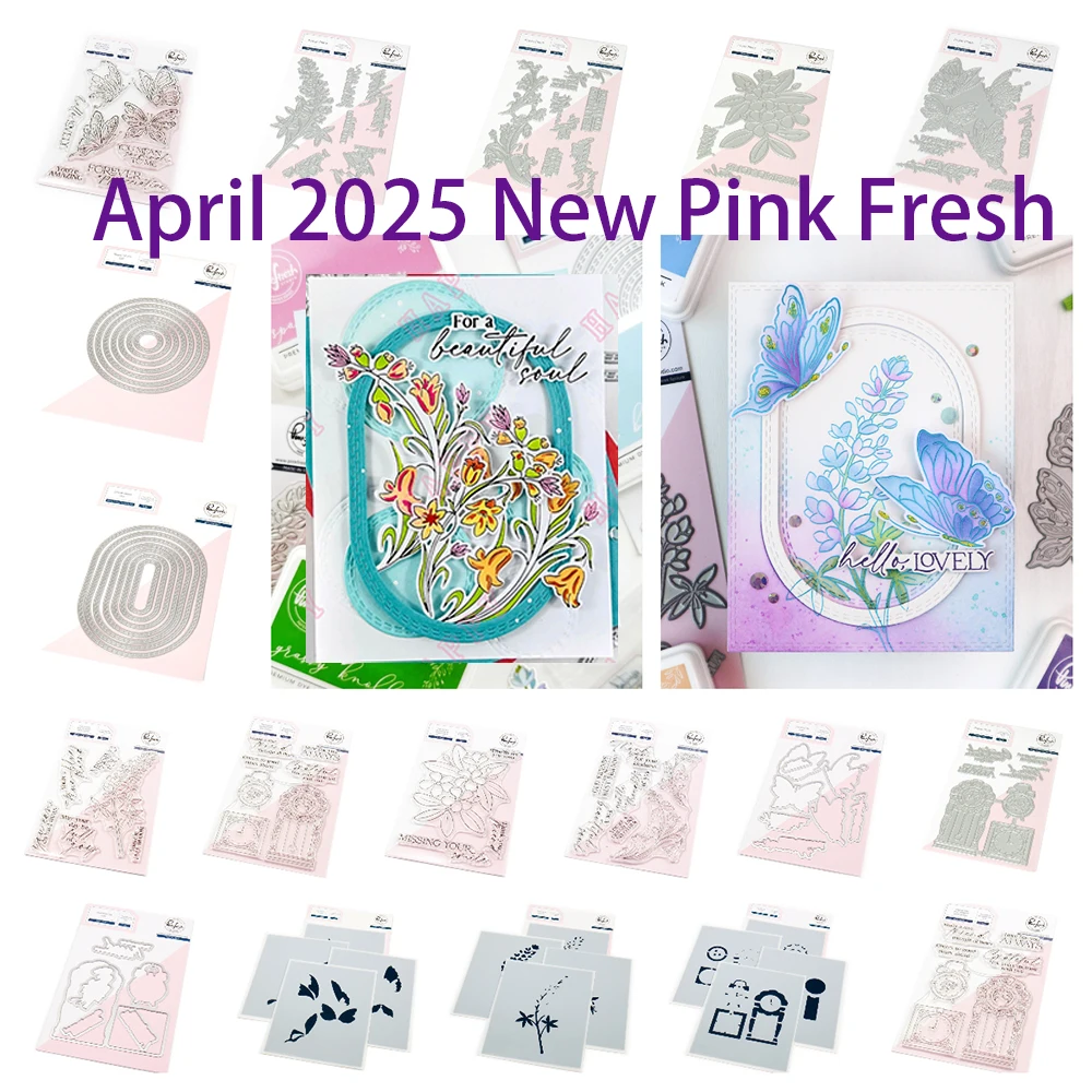 

Good Times Dies Stamps Stencil Set Metal Cutting Dies Pink Flowers DIY Scrapbook Greeting Card Fresh Embossing Template 2025 New