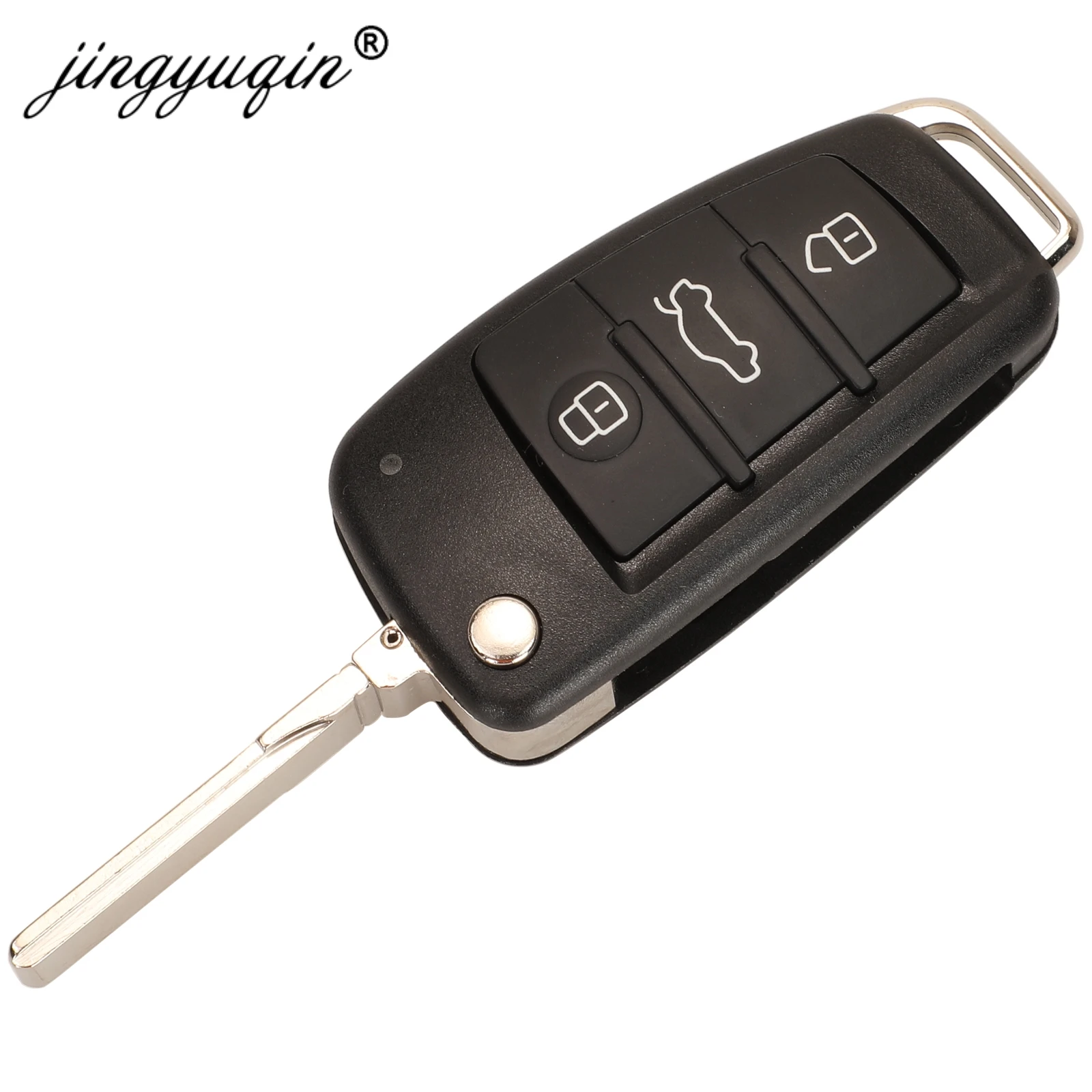 jingyuqin 8X0837220 /8X0837220D 3Button Remote Flip Key Integrated 434MHZ ID48 Chip For 2012 2013 2014 2015 2016 2017 AUDI A1 Q3