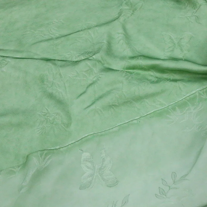 Cold-dyed jacquard fabric with dirty dyeing technique and silk blend a niche designer