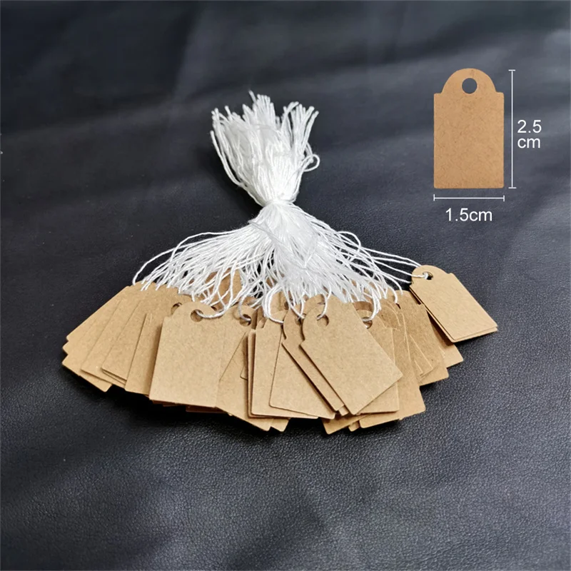 100pcs Jewelry Price Tags Handwritten Labels with String