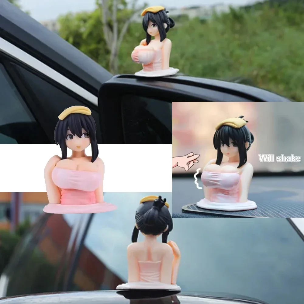 Shaking Chest Girls Car Dashboard Decorations Sexy Cute Dolls Plump Shape Car Interior Accessories Motorcycle Bike Decor