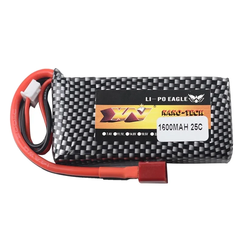 7.4v 1600mah 25C Lipo Battery with T plug For XLH 9125 Remote Control Rc Car Spare Parts