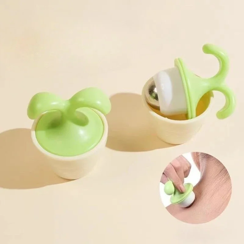 

1PCS Ice Eye Massager Sweet Cute Green Potted Plant Roller Tools Pure Color Body Massagers Care Eye Relaxing Skin Ball Handheld