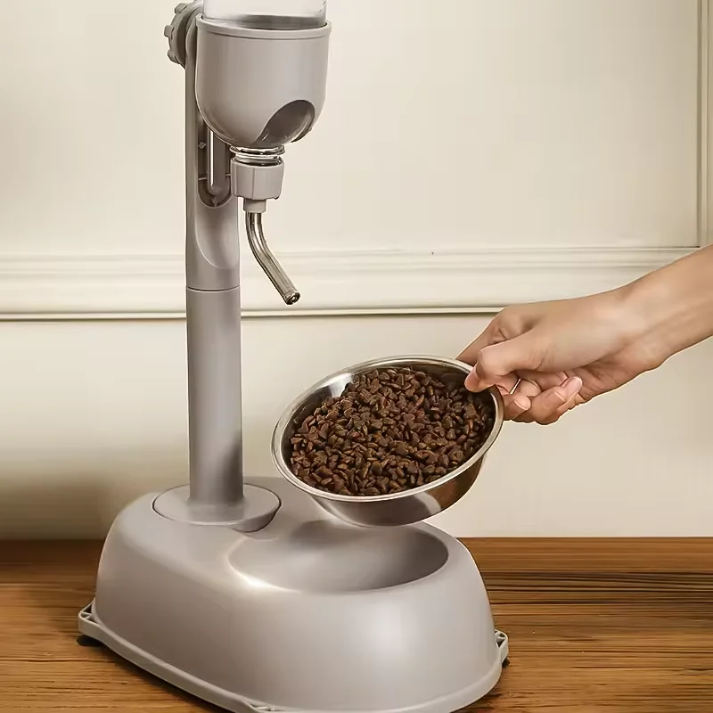 Automatic Pet Dispenser Anti-tip Dog Bowl Drinking Water Bottle Feeder Hanging Kettle Cat Food Container Pets Supplies