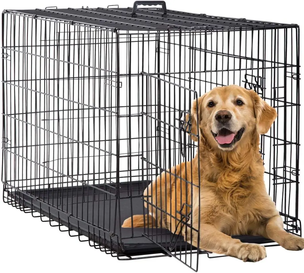 

42 Inch Dog Crates for Large Dogs Folding Metal Wire Crates Dog Kennels Outdoor and Indoor Pet Dog Cage Crate