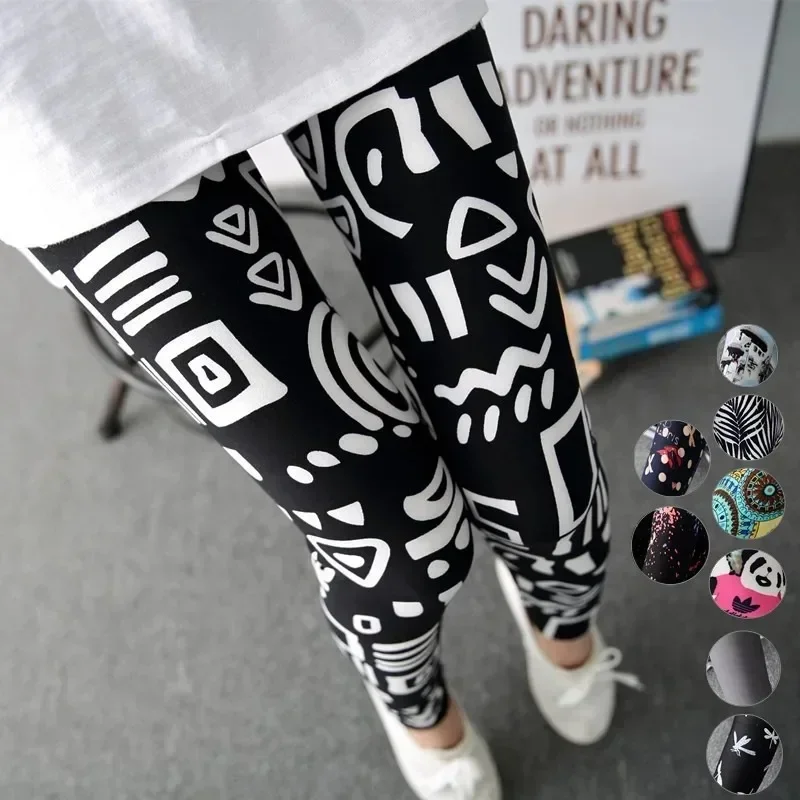 Legging Women High Waist Fitness Leggings Women Graffiti Cartoon Printing Milk Silk Leggings Women Pants SA656