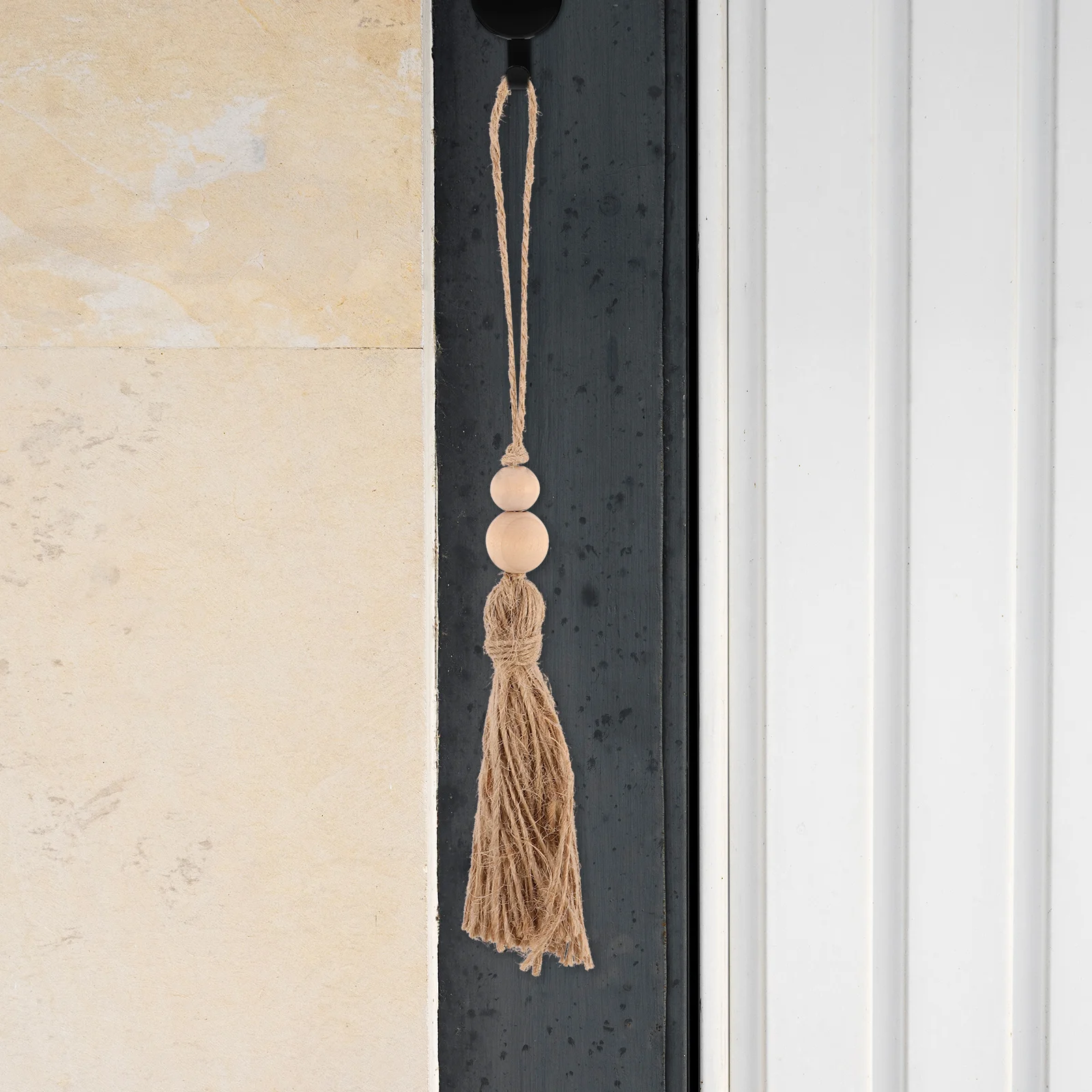 

12 Pcs Hemp Rope Pendant Decorative Tassels Boho Garland Door Knob Hanger Wood Beads with Craft