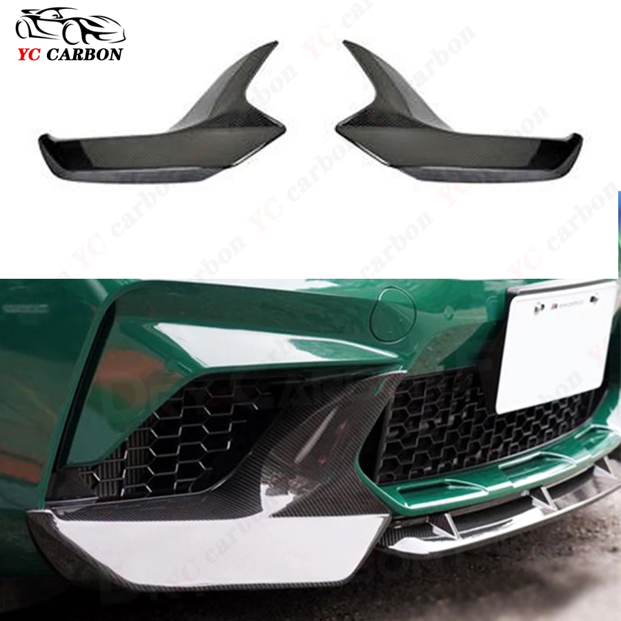 For BMW M2F87 2016-2021 High quality Carbon Fiber wrap angle Car Front Bumper Splitter Corner Trim Cover Front Chin Body Kit