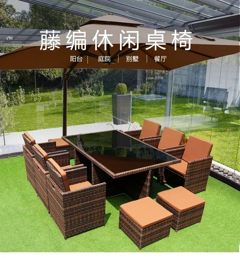 

Outdoor tables and chairs, patio with umbrella, garden, outdoor rattan, combination balcony