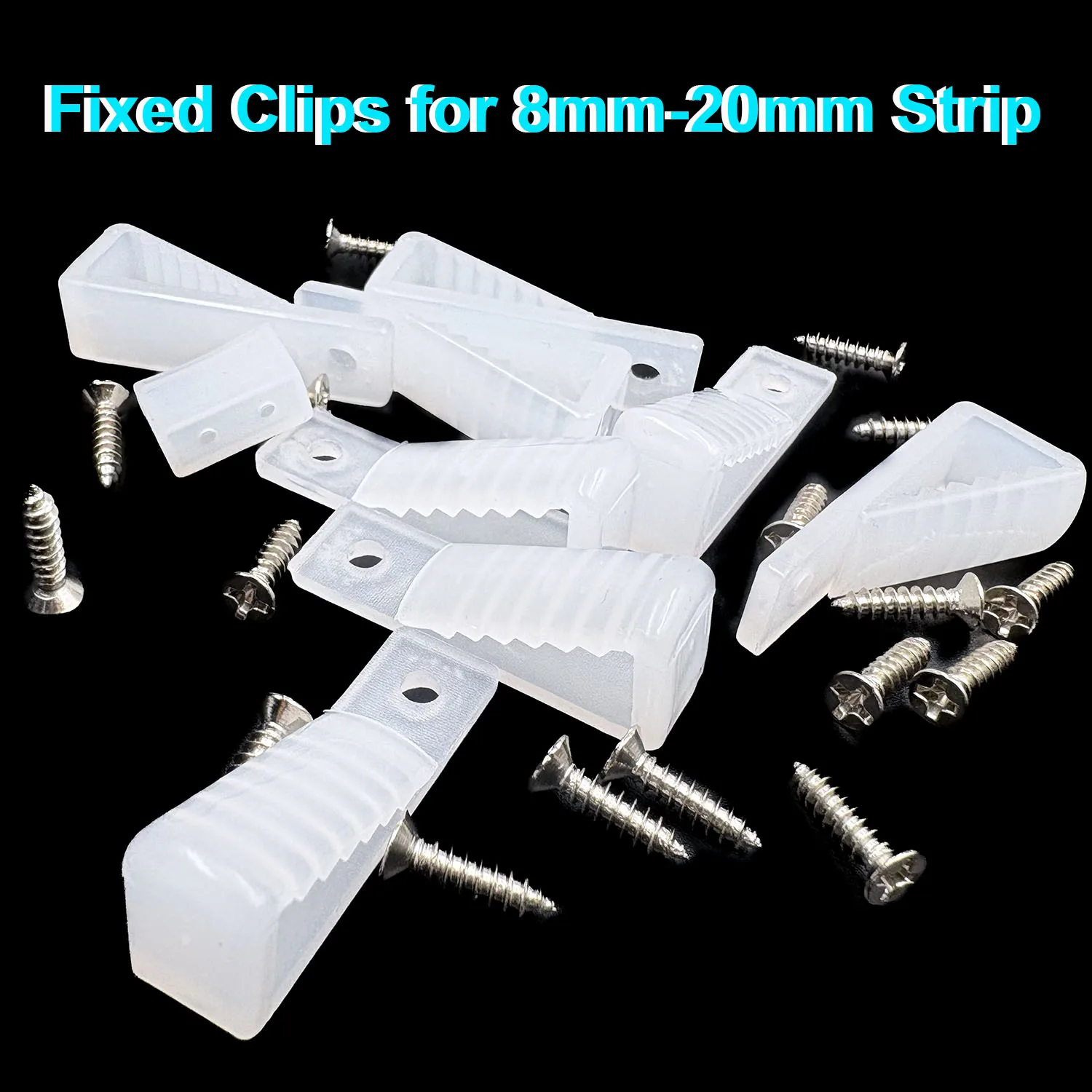 8mm-20mm Led Connector Fix Clip Plastic Buckle COB Led Lighting Mounting Fastener Accessories For 110V 220V RGB 2812B Neon Strip