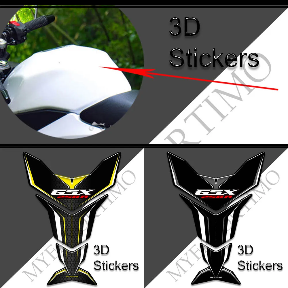 Fit For Suzuki GSX 250R GSX-250R GSX250R Motorcycle 3D Fishbone Stickers Fuel Tank Pad Knee Protection Anti-scratch Decals Kit