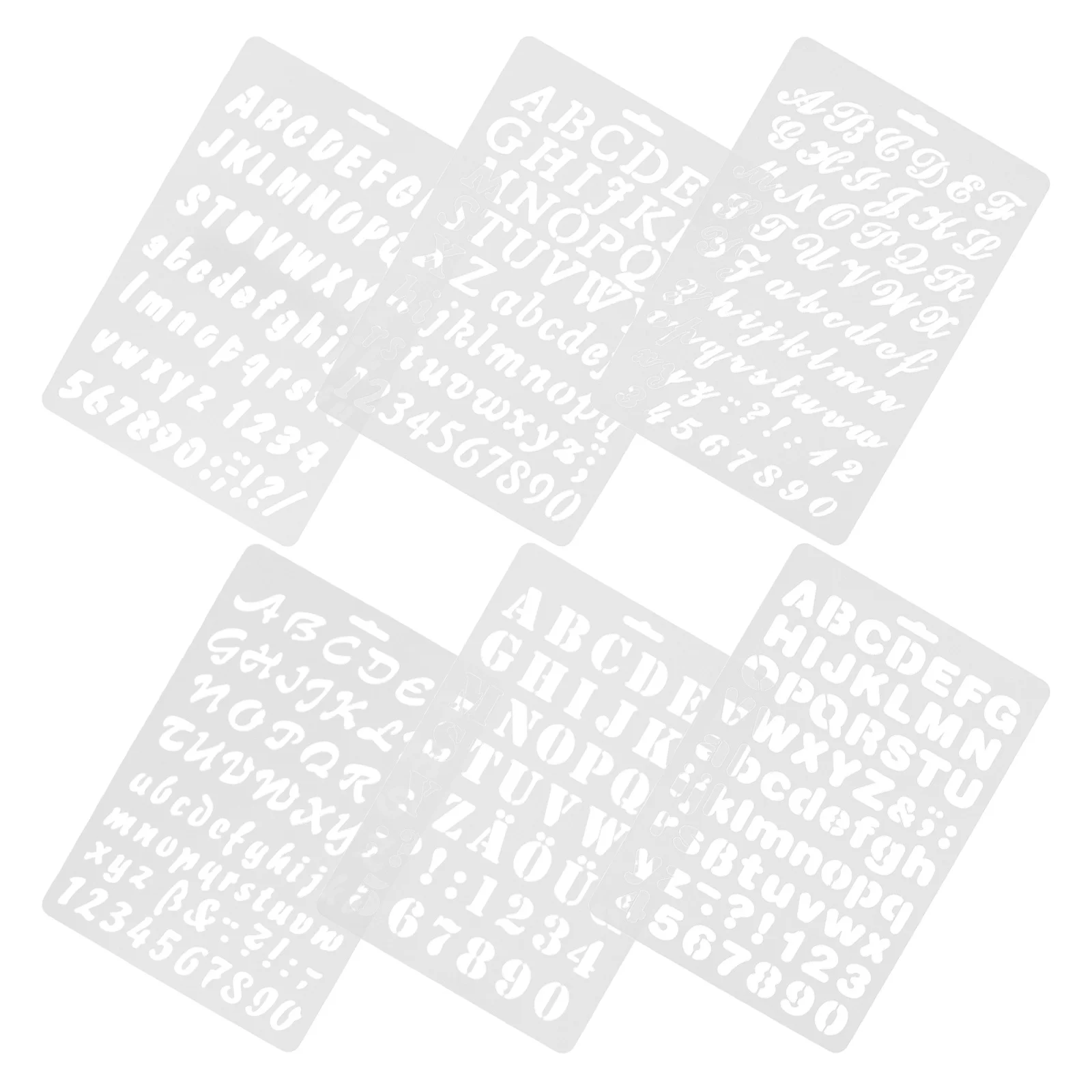 6Pcs Alphabet Stencils Plastic Reusable Letter Templates for Painting Craft Scrapbooking Wall Decor Educational
