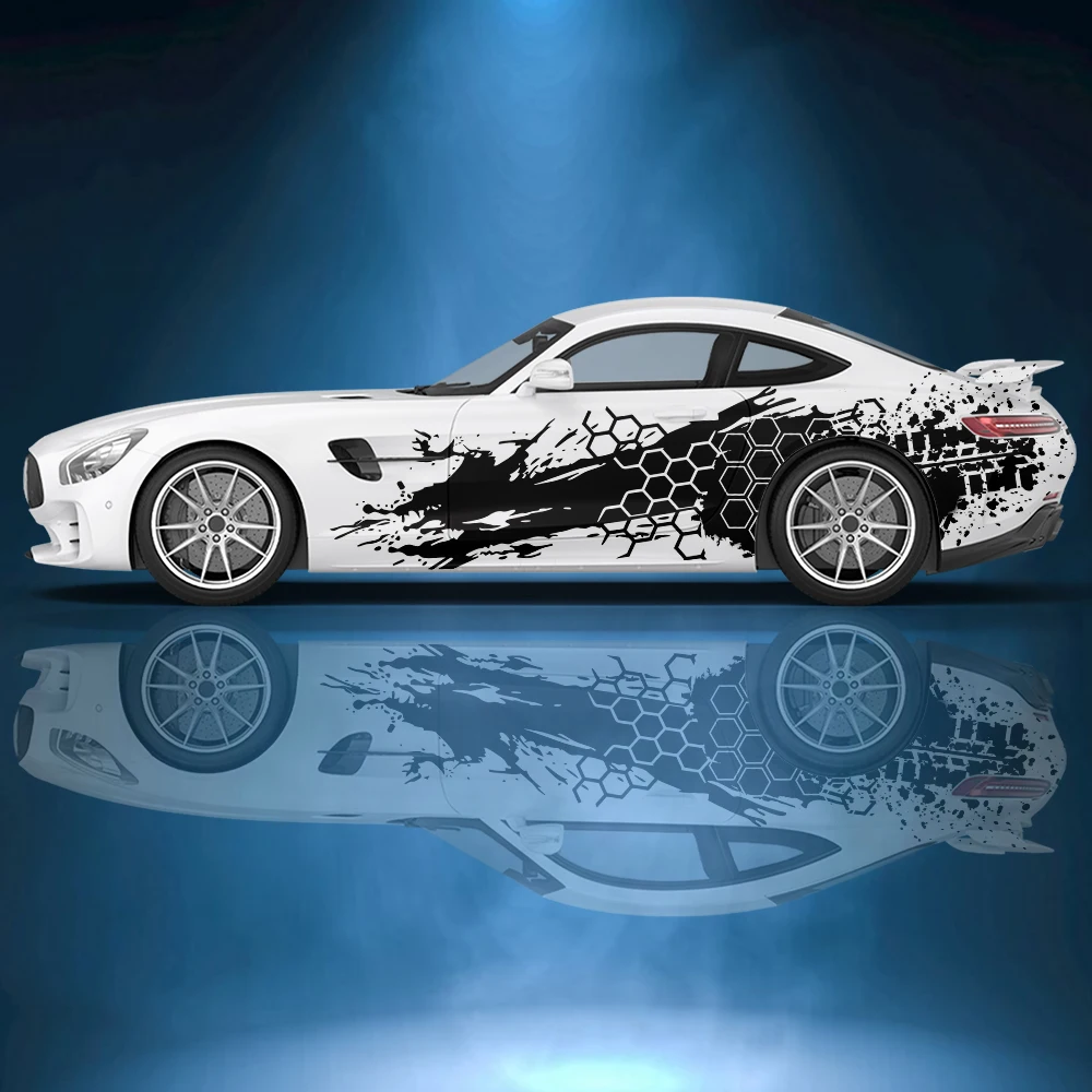 

honeycomb splash Car side sticker vinyl paper motorsport paint accessories suitable for truck suv car decals