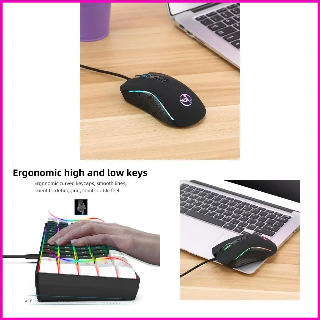 

61Keys клавиатура и мышь набор проводных игровых игроков RGB Клавиатура 3200 DPI Optical Gaming Mouse для Gamer Desktop