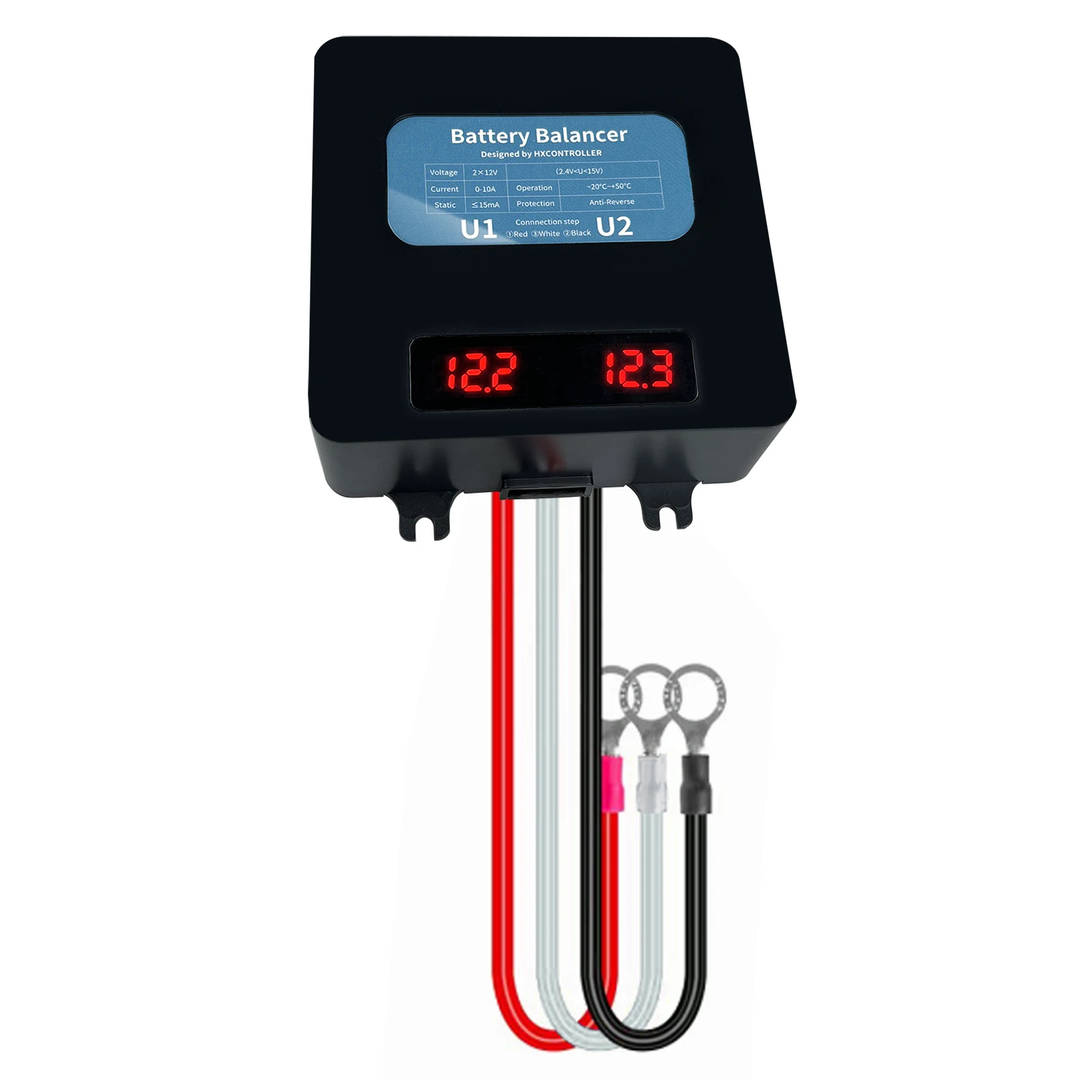 Imagem -06 - Equalizador de Bateria com Display Led 24v Bateria Carga e Descarga Balanceador Regulador para 2x12v Chumbo Ácido Gel Inundação Bateria Agm