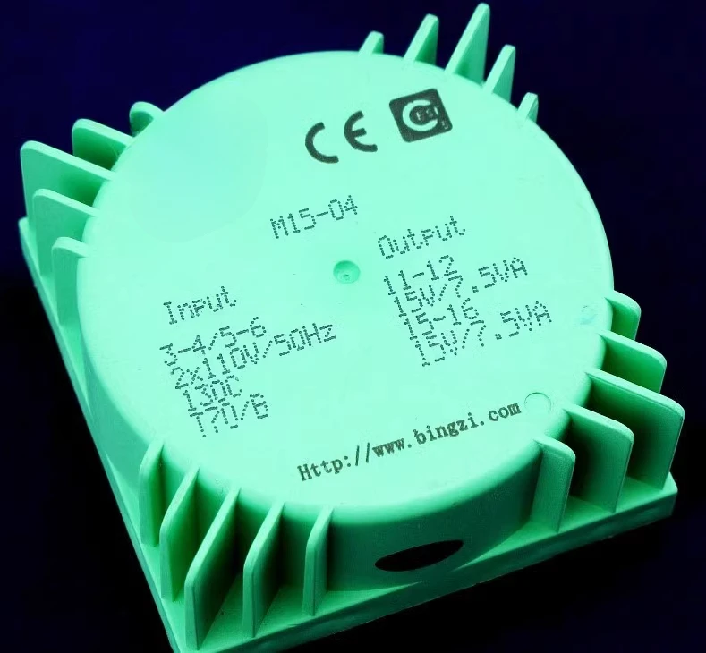 

Green 15W sealed transformer, double 7V5 double 12V double 15V