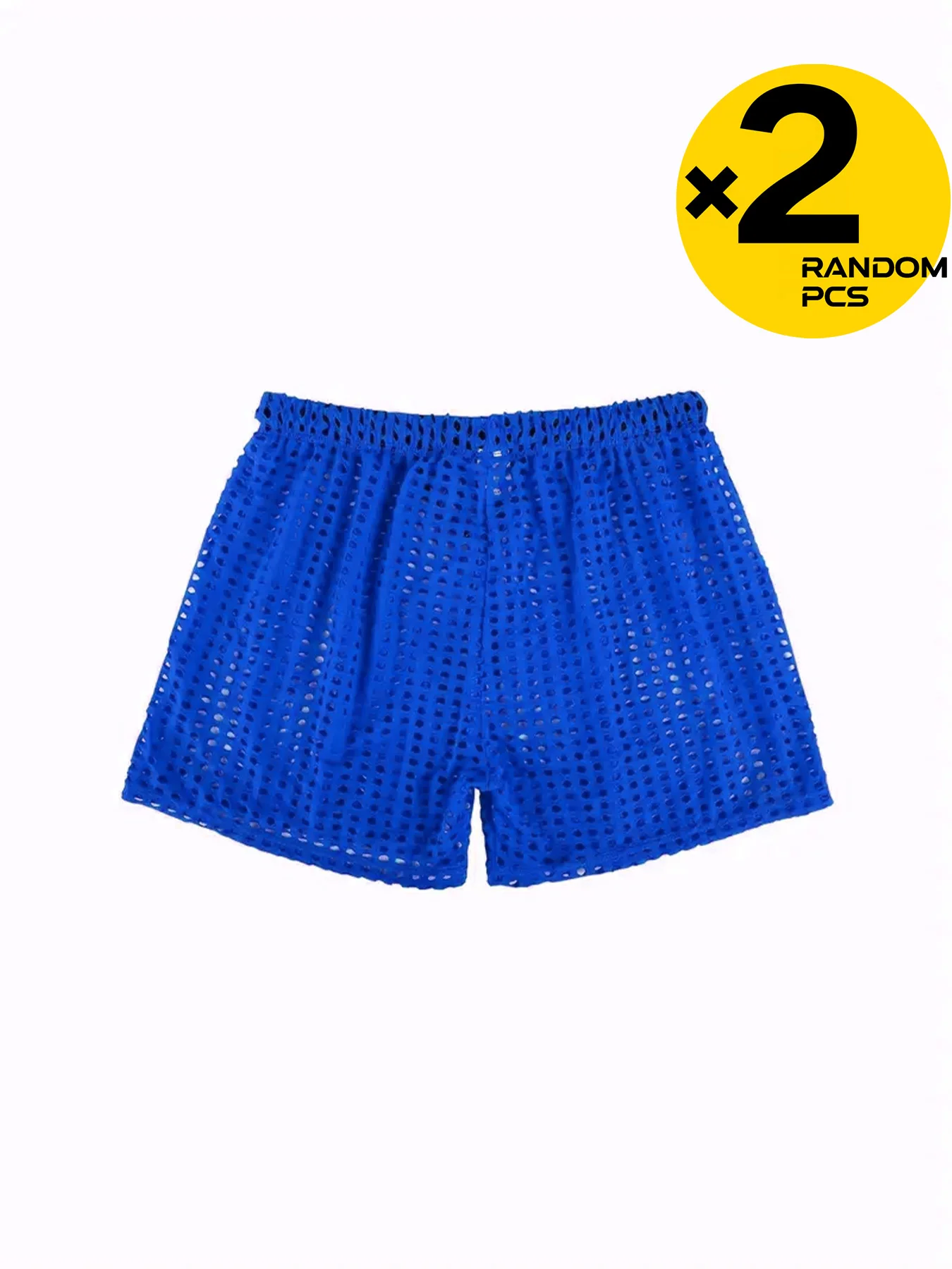 Men's Sexy Big Mesh Hollow Out Boxer Shorts Leisure Household Transparent Nets Board Shorts Pants Quick Dry Underwea 2/3/4pcs