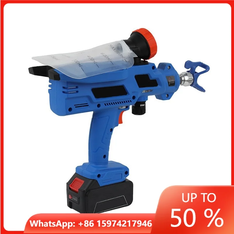 Handheld Electric Rechargeable Lithium Battery Sprayer DIY Wall Repair Latex Painting With Brushless Motor
