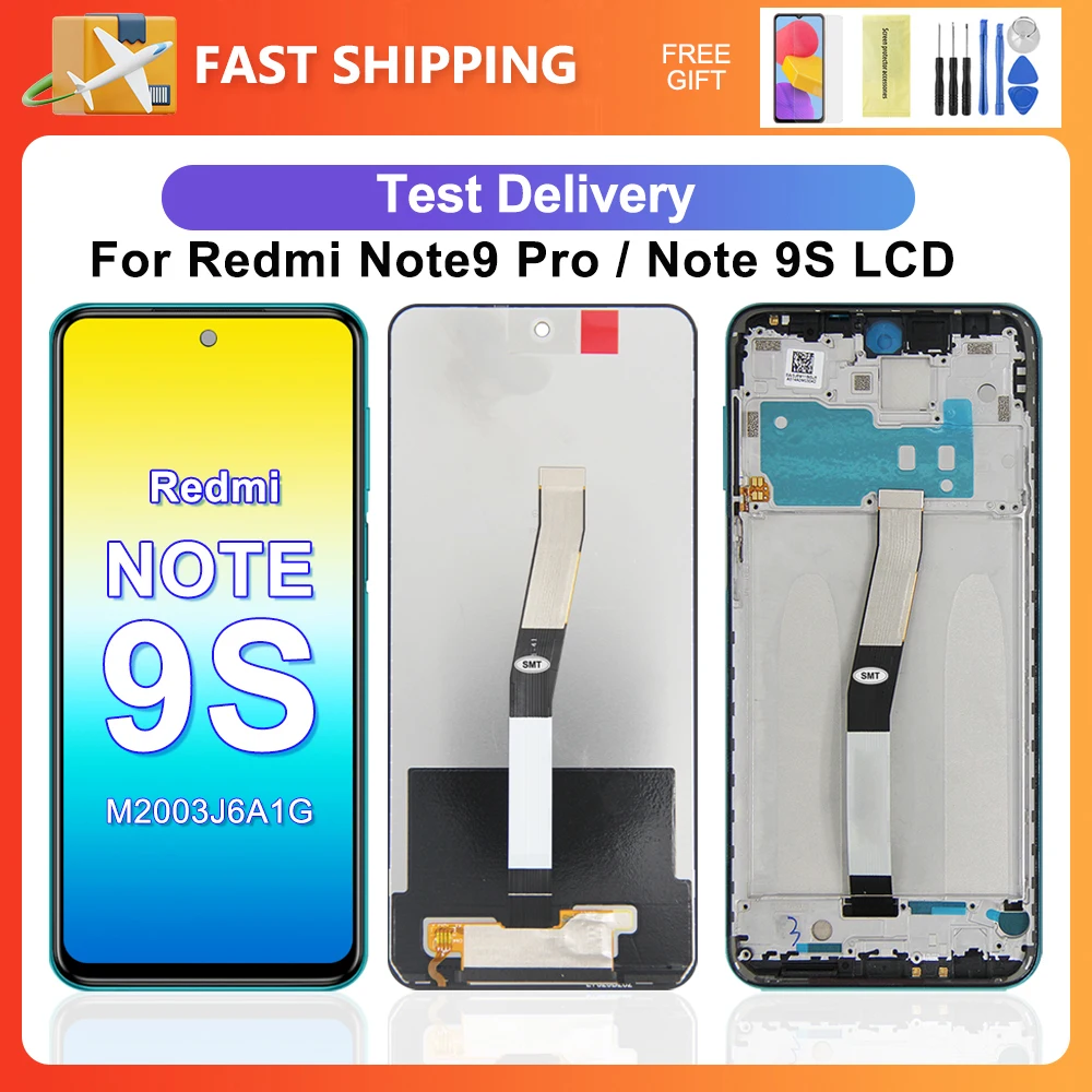 For Xiaomi Redmi Note 9S 6.67''For Redmi Note 9 Pro M2003J6A1G LCD Display Touch Screen Digitizer Assembly Replacement