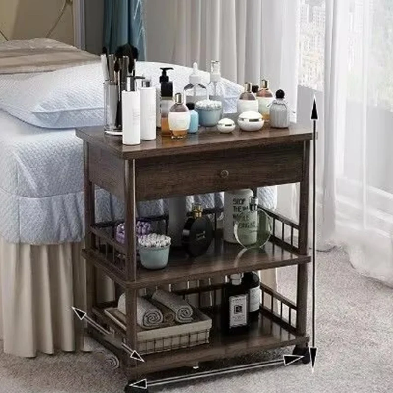 

Trolley Beauty Salon Cart With Wheels Storage Furniture Auxiliary Spa Equipment Eyelash Organizer Station Manicure Transats Car