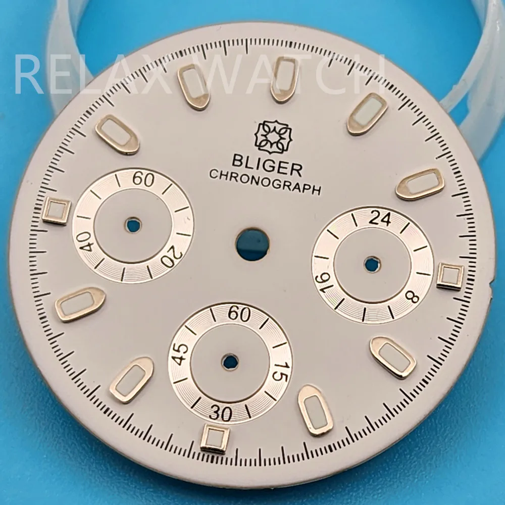 Quadrante dell'orologio con movimento al quarzo verde grigio bianco nero da 29.8mm e quadrante luminoso Vk63 adatto per il movimento giapponese Vk63