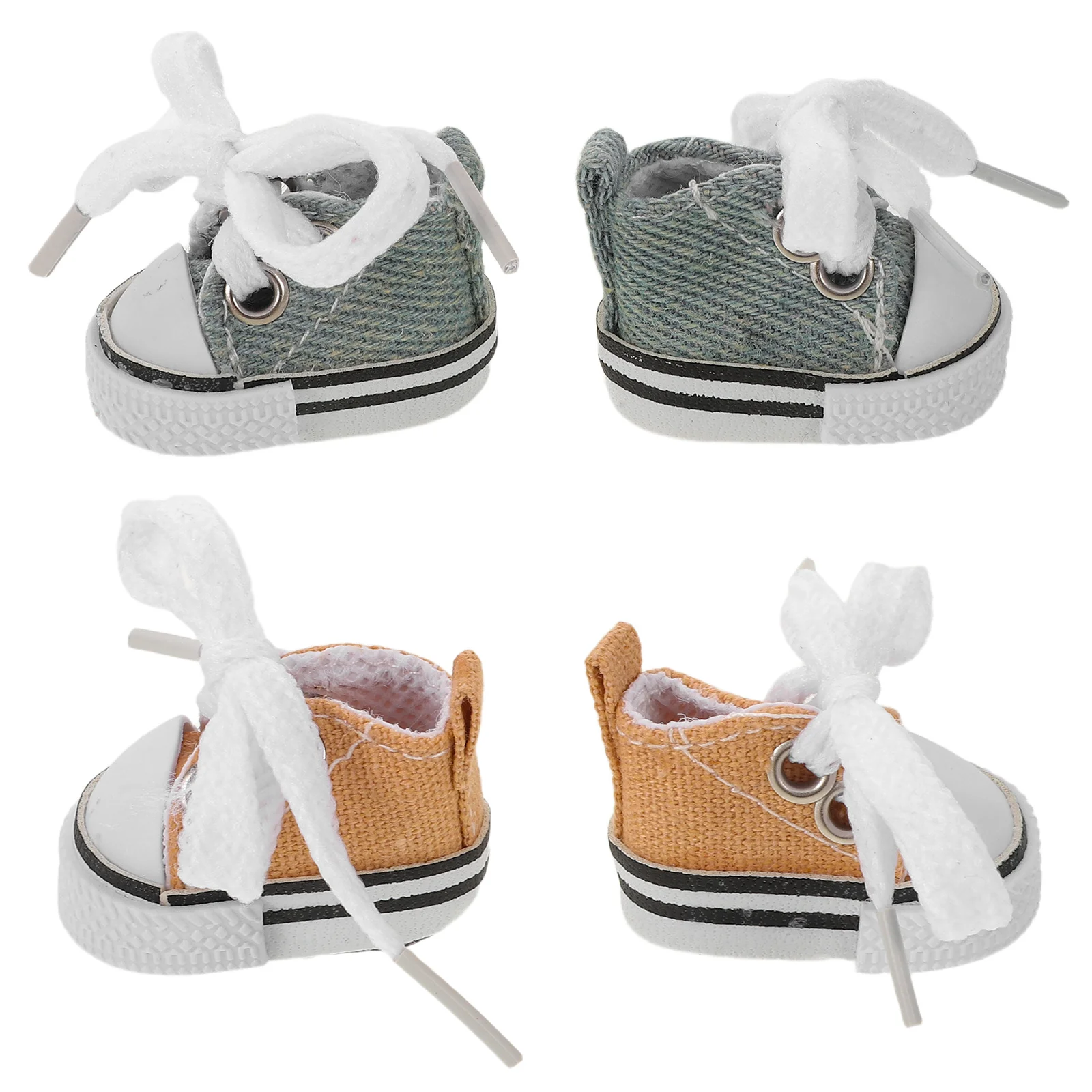 

2Pairs 17cm Canvas Shoes Miniature Footwear Dress Up Supply Replacement Durable Lifelike Feel Dollhouse Party Canvas Shoes