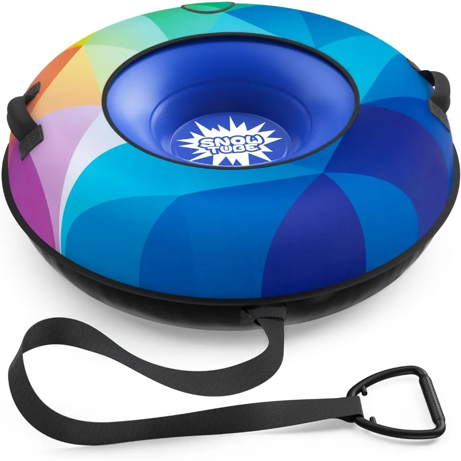 

Snow Tube Sled Snow Tubes for Sledding Heavy Duty with Premium Canvas Cover 48" Inflatable Snow Sled for and Adult Fun Snow Toy