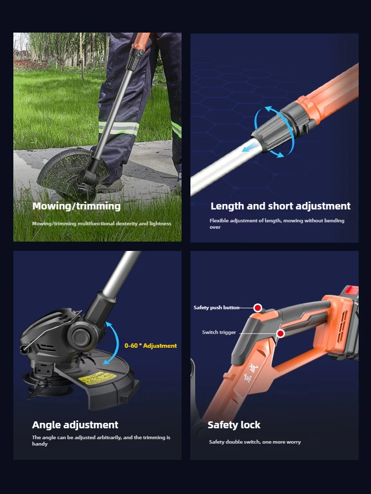 Elektrischer Rasenmäher Kleiner wiederaufladbarer Rasenmäher für den Haushalt