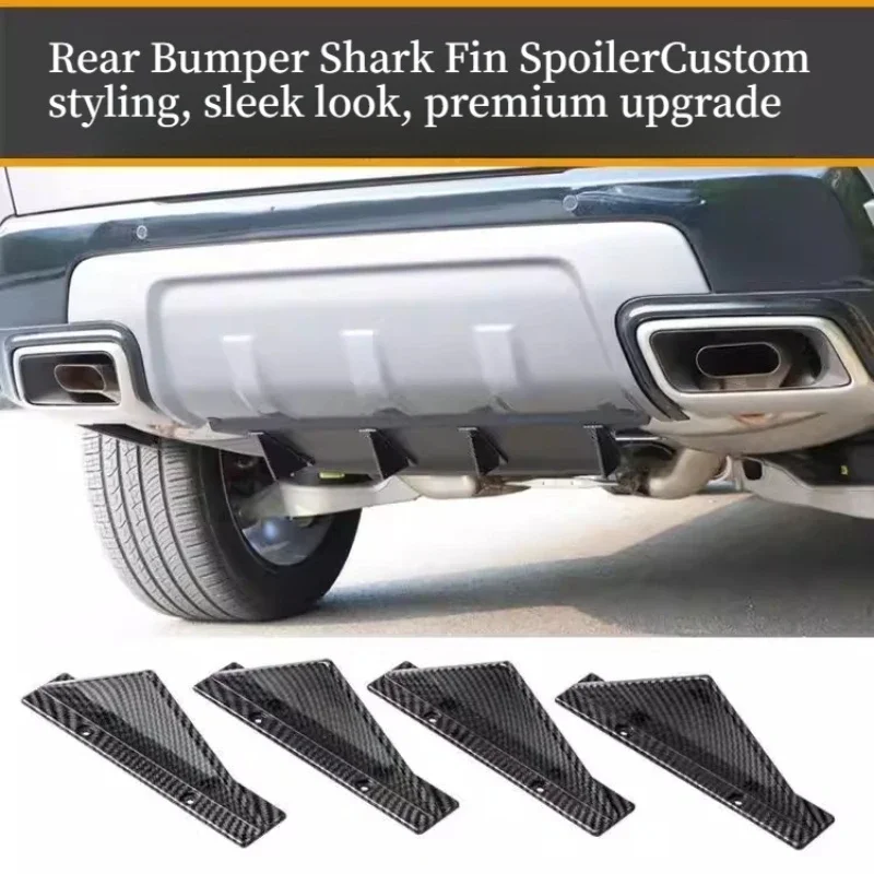 For Automotive Rear Lip Modified Spoiler Small Surround Rear Bumper Add-On Sport Diversion Carbon Fiber Shark FinAir Accessories