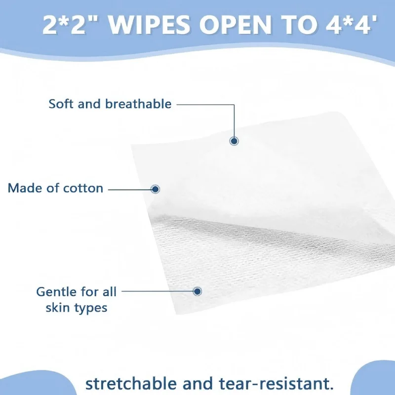 200 قطعة من وسادات القطن الرقيقة، مناديل قطنية قابلة للتمدد للوجه مناديل حريرية رقيقة مزيل المكياج وسادة قطنية لحبر التطبيقات الرطبة