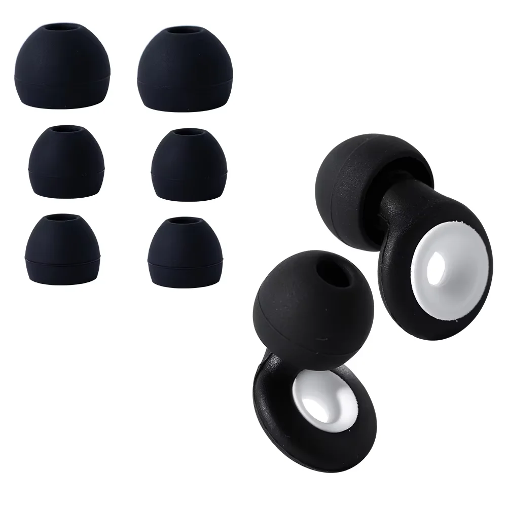 

HUAK Super Soft Quiet Ear Plugs Reusable Noise Reduction Hearing Protection 8 Pieces XS/S/M/L Tips for Sleep Swim Work
