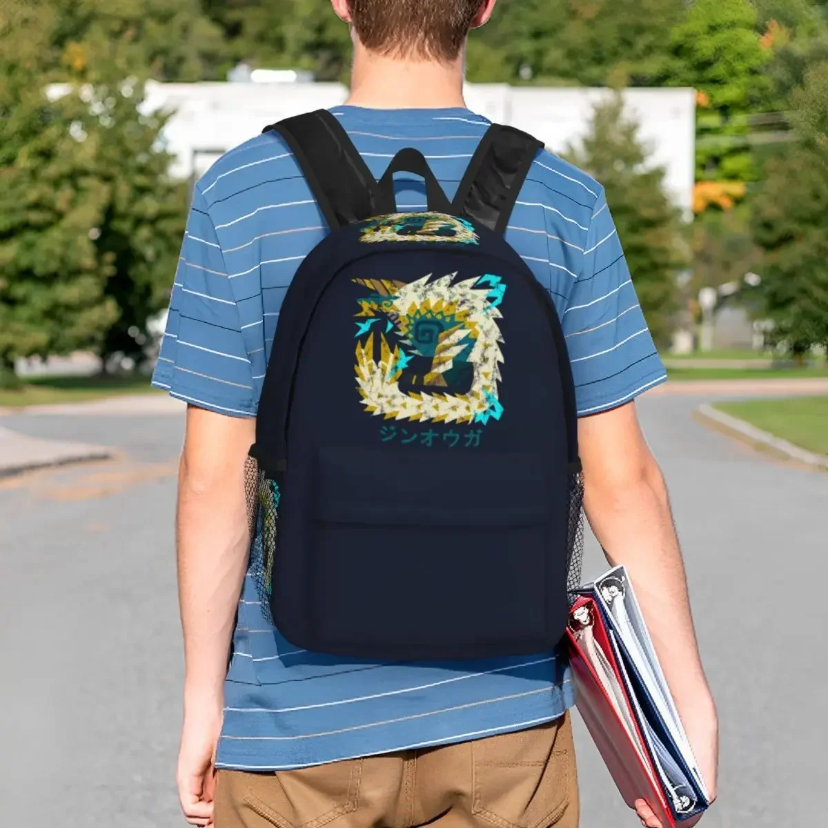 

Monster Hunter World Iceborne Zinogre Kanji Icon Рюкзак Студенческий рюкзак для мальчиков и девочек Детская школьная сумка Сумки на плечо для мужчин и женщин