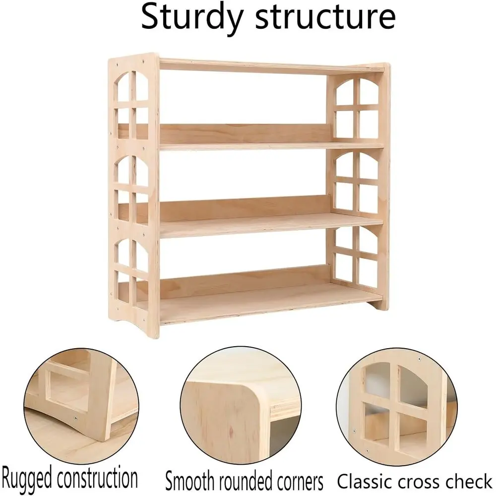 رف كتب مونتيسوري، رف ألعاب، منظم تخزين للأطفال، أرفف كتب للألعاب، غرفة أطفال، قوية وآمنة، فصول خشبية للأطفال الصغار #6