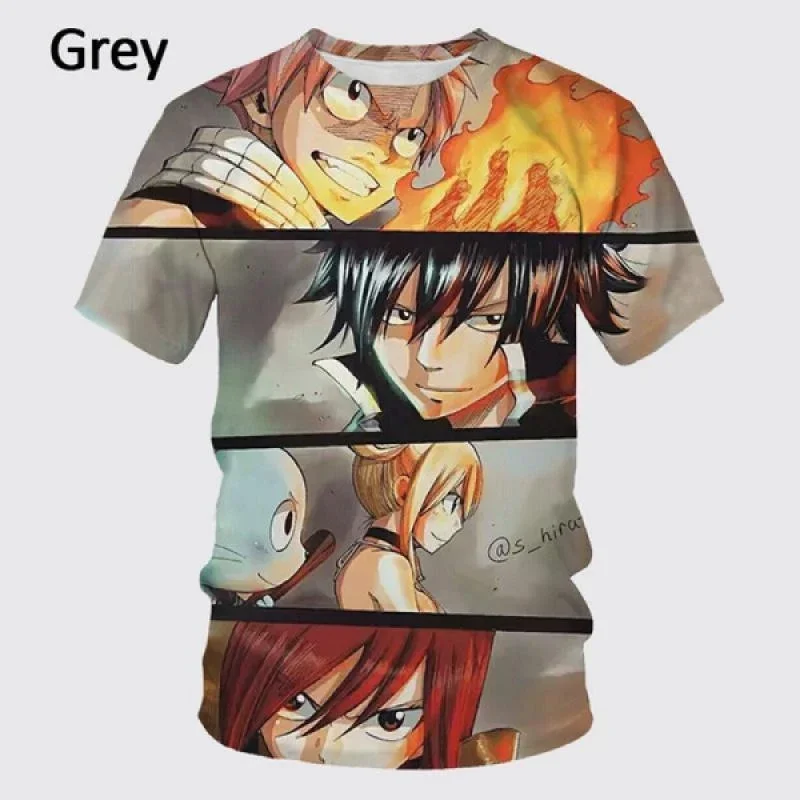 2024 Summer Fashion Fairy Tail 3d Print T-shirt Men Women Anime Casual Short Sleeves