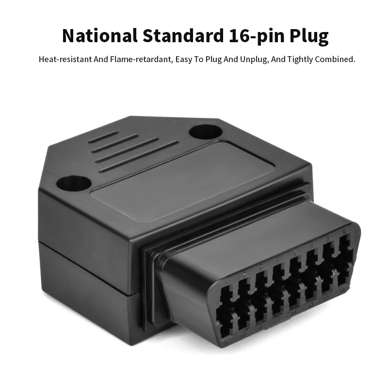 Automotive OBD2 16-pin Diagnostic Port OBDII Female Connector 16Pin OBD with Housing Terminals Screws and Wire Clips ABS 9-36V
