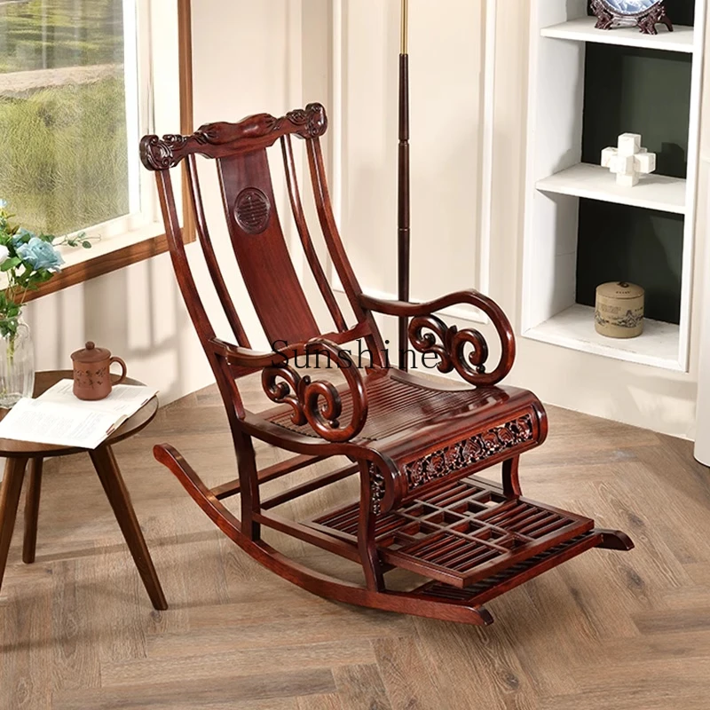 

Mahogany rocking chair home lunch break lazy carefree simple fashion atmosphere