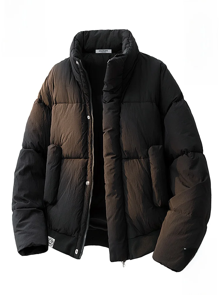 

Зимняя мужская куртка Paul Frank в американском ретро-стиле с воротником-стойкой, на молнии, теплая, повседневная, молодежная