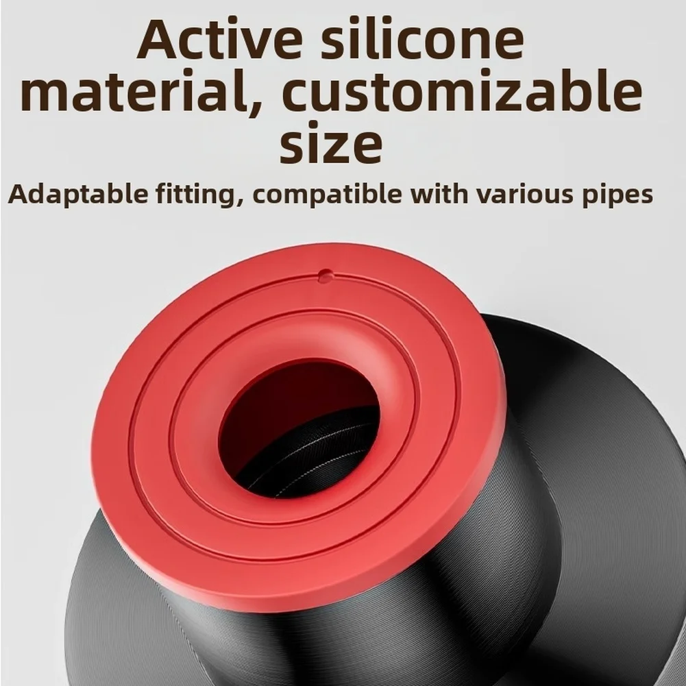 Stainless Steel Silicone Drain Pipe Cover for Kitchen Sink Scent Proof Seal Connector Easy Installation No Tools