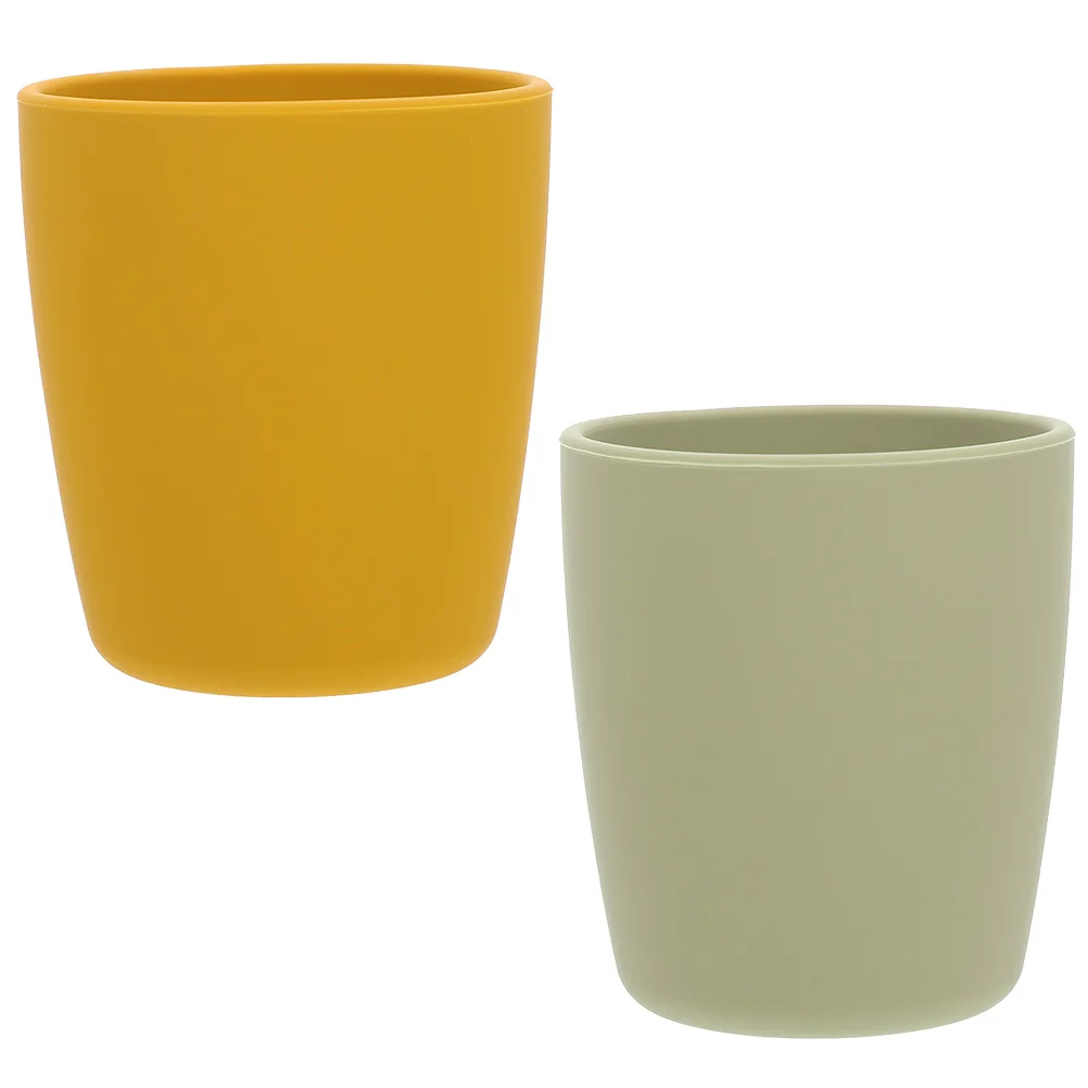

2pcs Silicone Cup Baby Cups Straw Toddler Training Durable High Tension Temperature Resistance Waterproof Non Fading