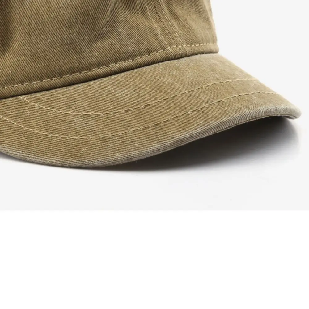 Short brim Baseball Cap Fashion Adjustable Solid Color Peaked Cap Washed Cotton Bucket Panama Cap Summer