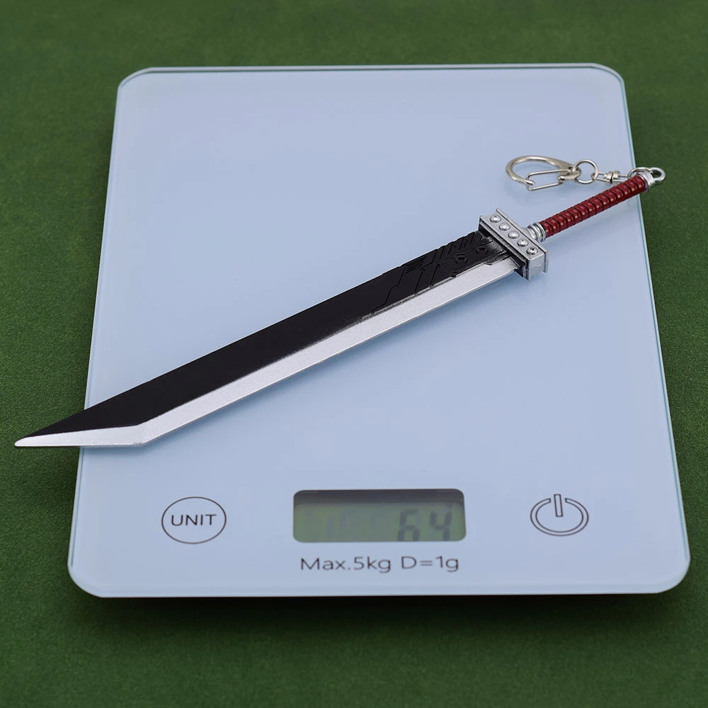 22cm Final Buster Sword Cloud Strife Fantasy VII FF7 Game Peripherals 1:6 Metal Weapon Model Keychain Collection Crafts Toys Boy