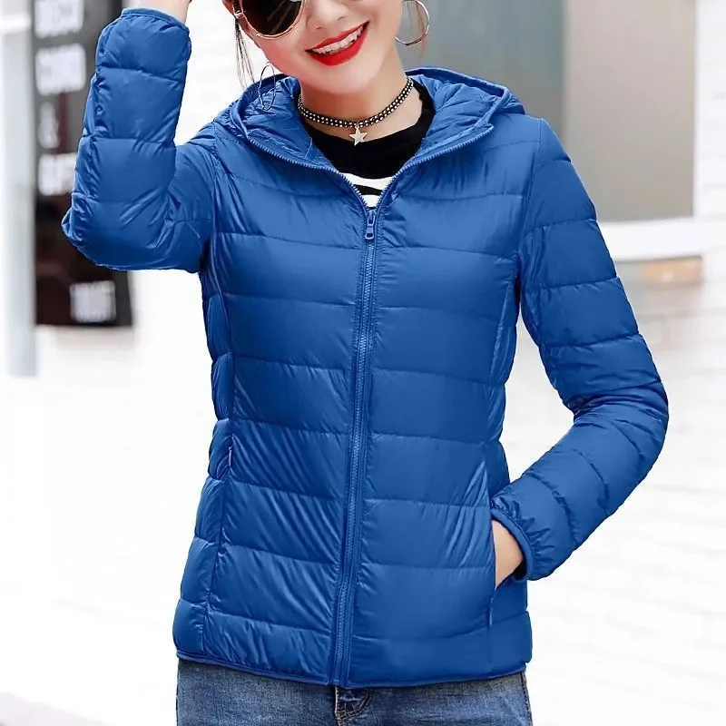 2024New Fashion Female Cold Jacket Women Winter Light White Duck Down Jacket Slim Puffer Jacket Portable Windproof Down Coat Top