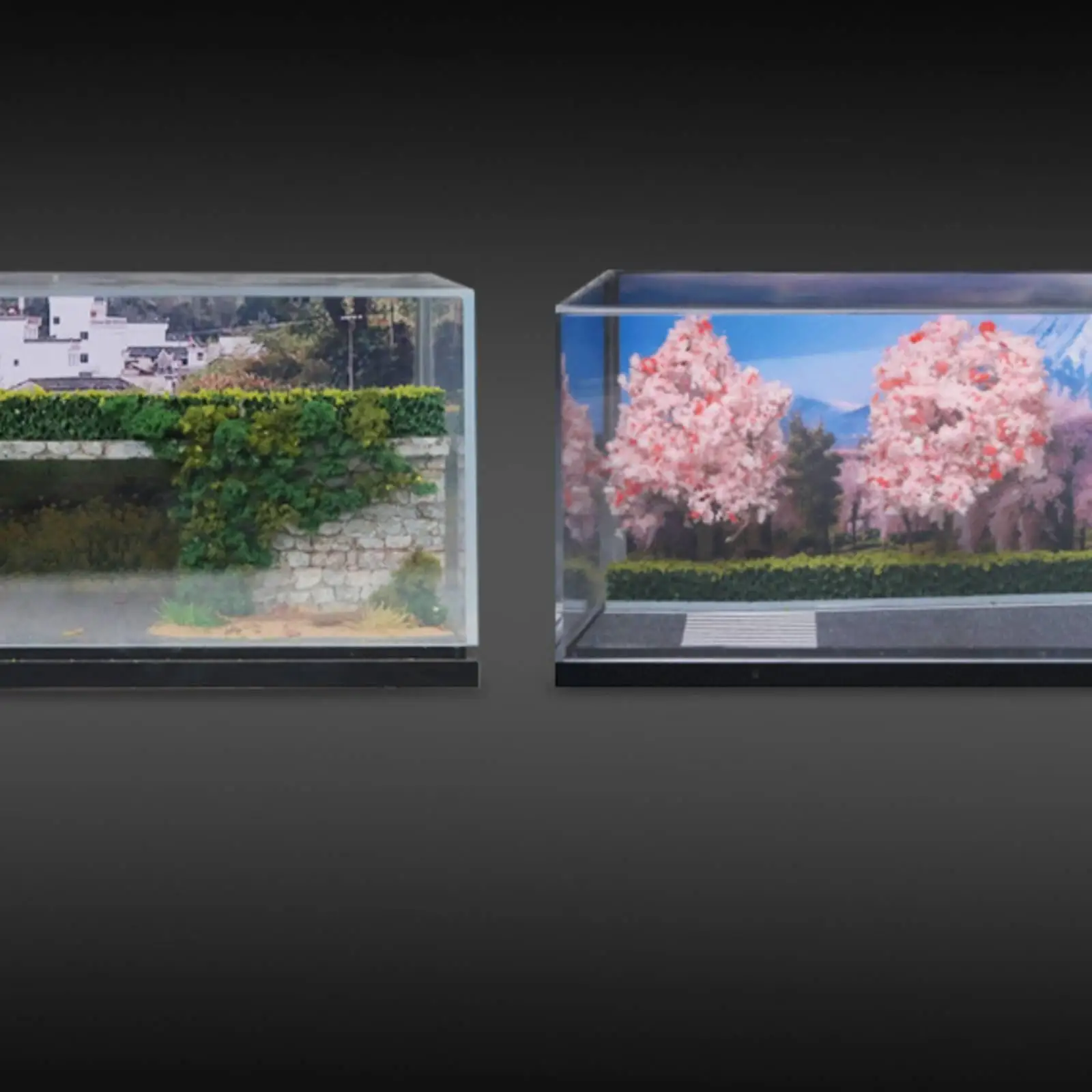 Miniature display base with clear acrylic case for collectors,