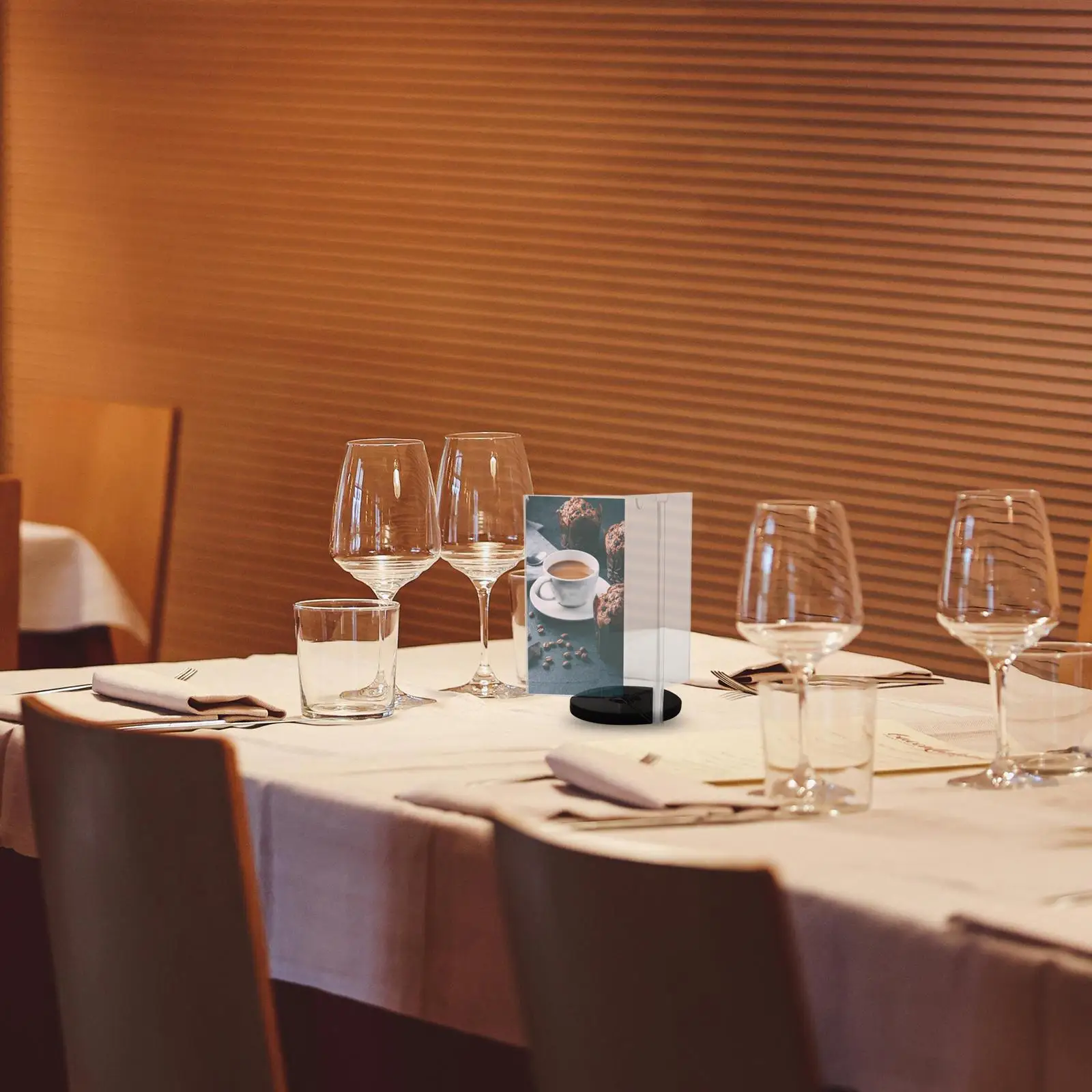 Acrylic Menu Holder Tabletop Sign Multi-side Stand Display with Base Holders Vertical for